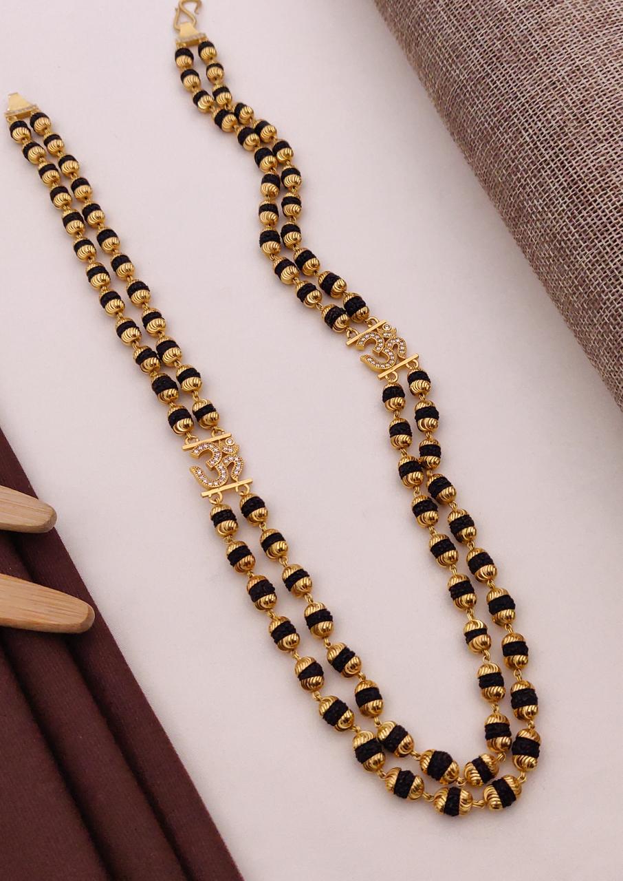Premium 1 Gram Gold-Plated Ruddraksh Chain With Pendant - CP-041