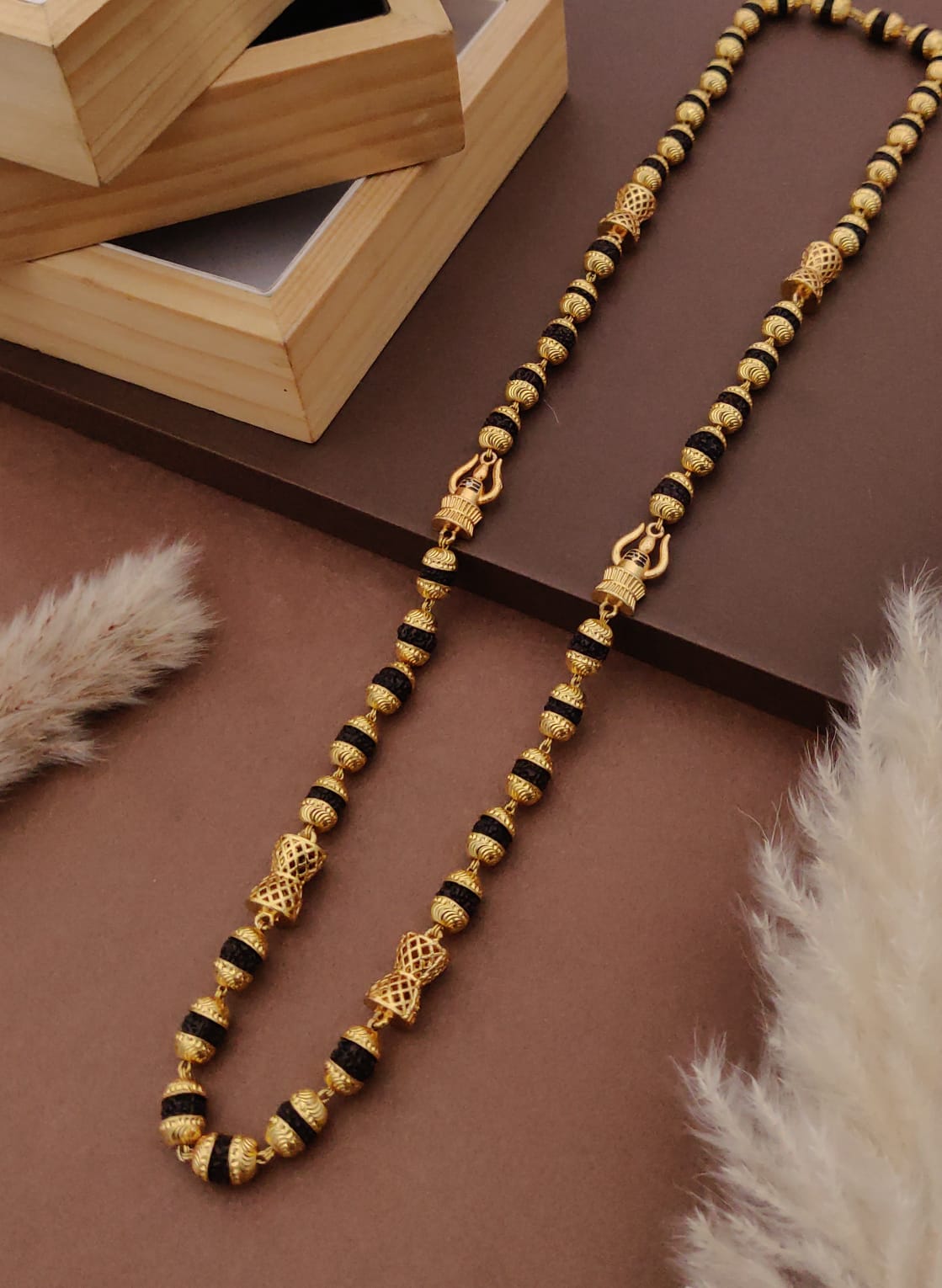 Premium 1 Gram Gold-Plated Rudraksha Mala (6 Months Warranty) - RGC-032