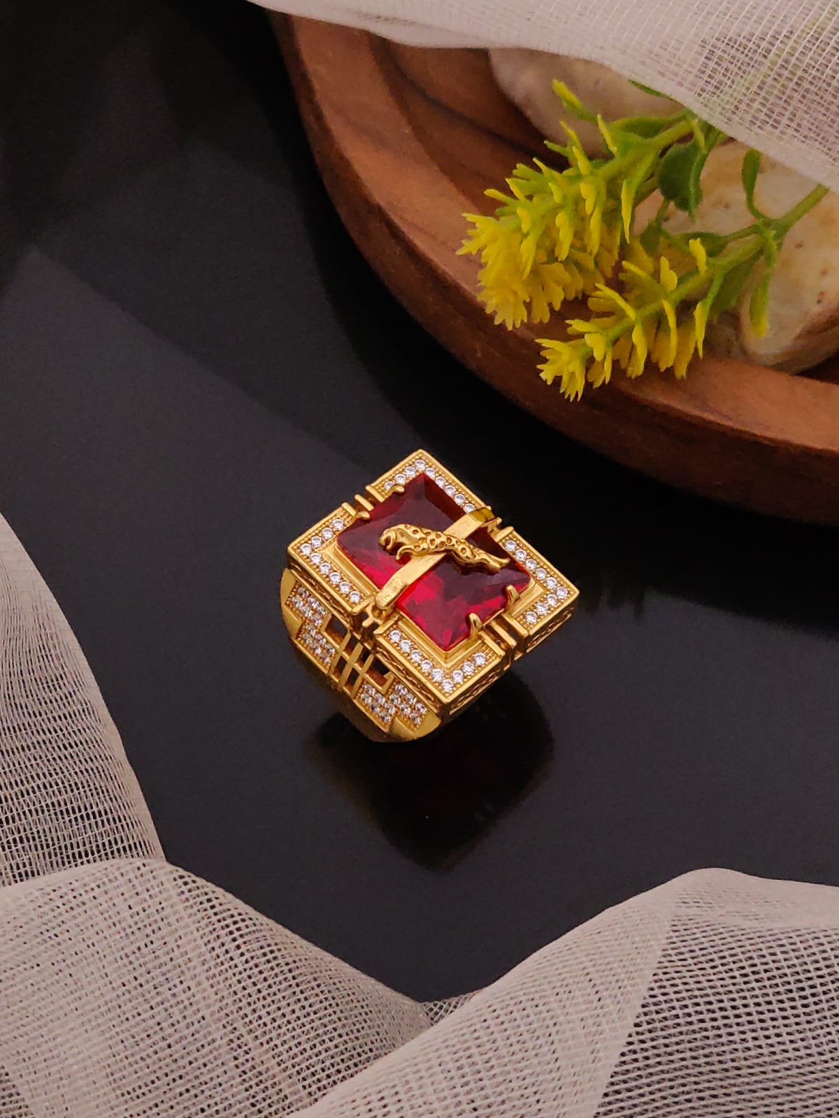 Premium 1 Gram Gold-Plated Ring (6 Months Warranty) - GR-027