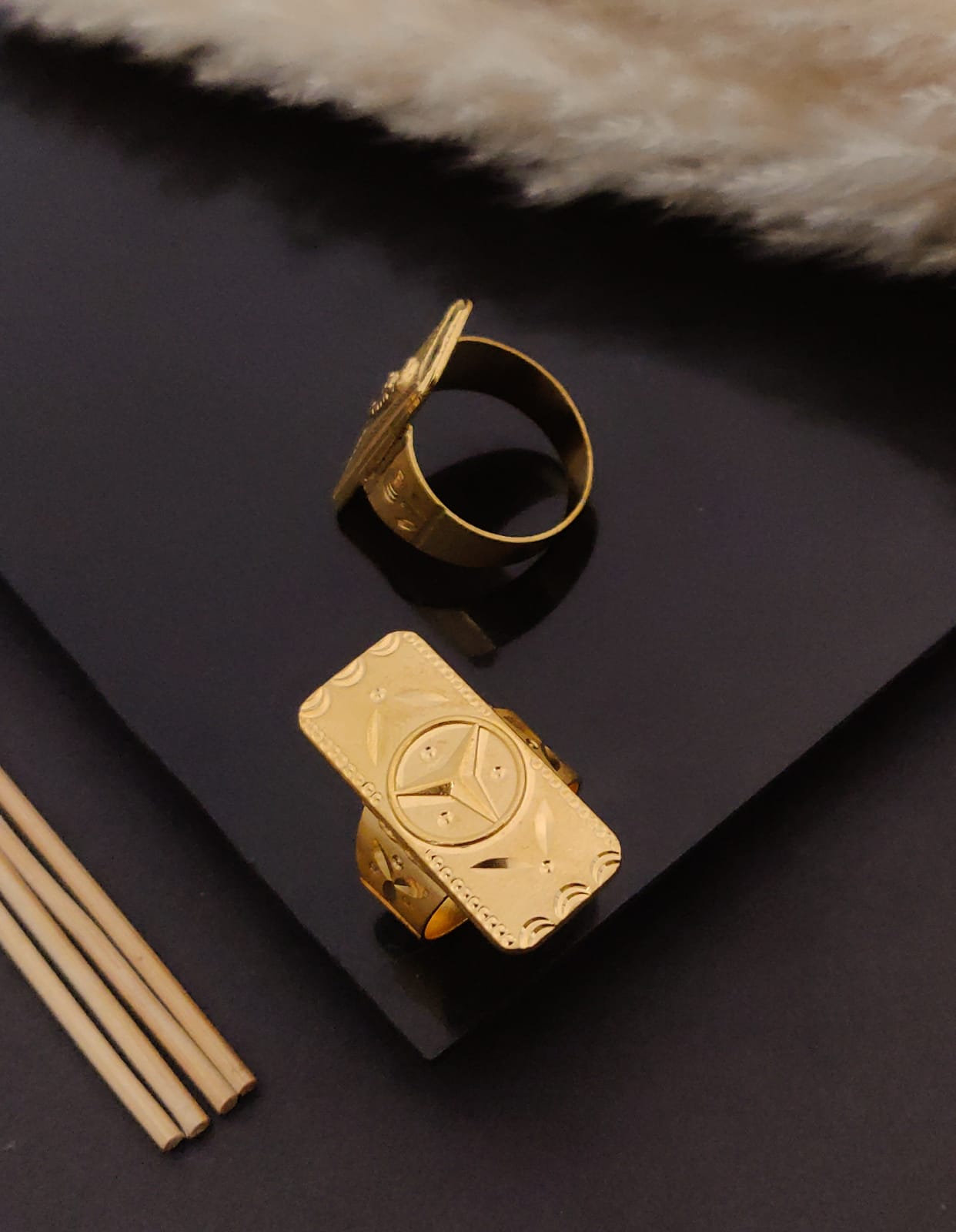 Premium 1 Gram Gold-Plated Ring (6 Months Warranty) - GR-90