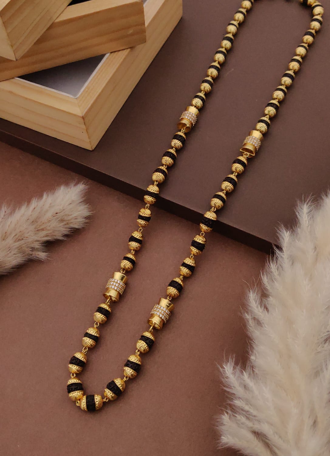 Premium 1 Gram Gold-Plated Rudraksha Mala (6 Months Warranty) - RGC-005