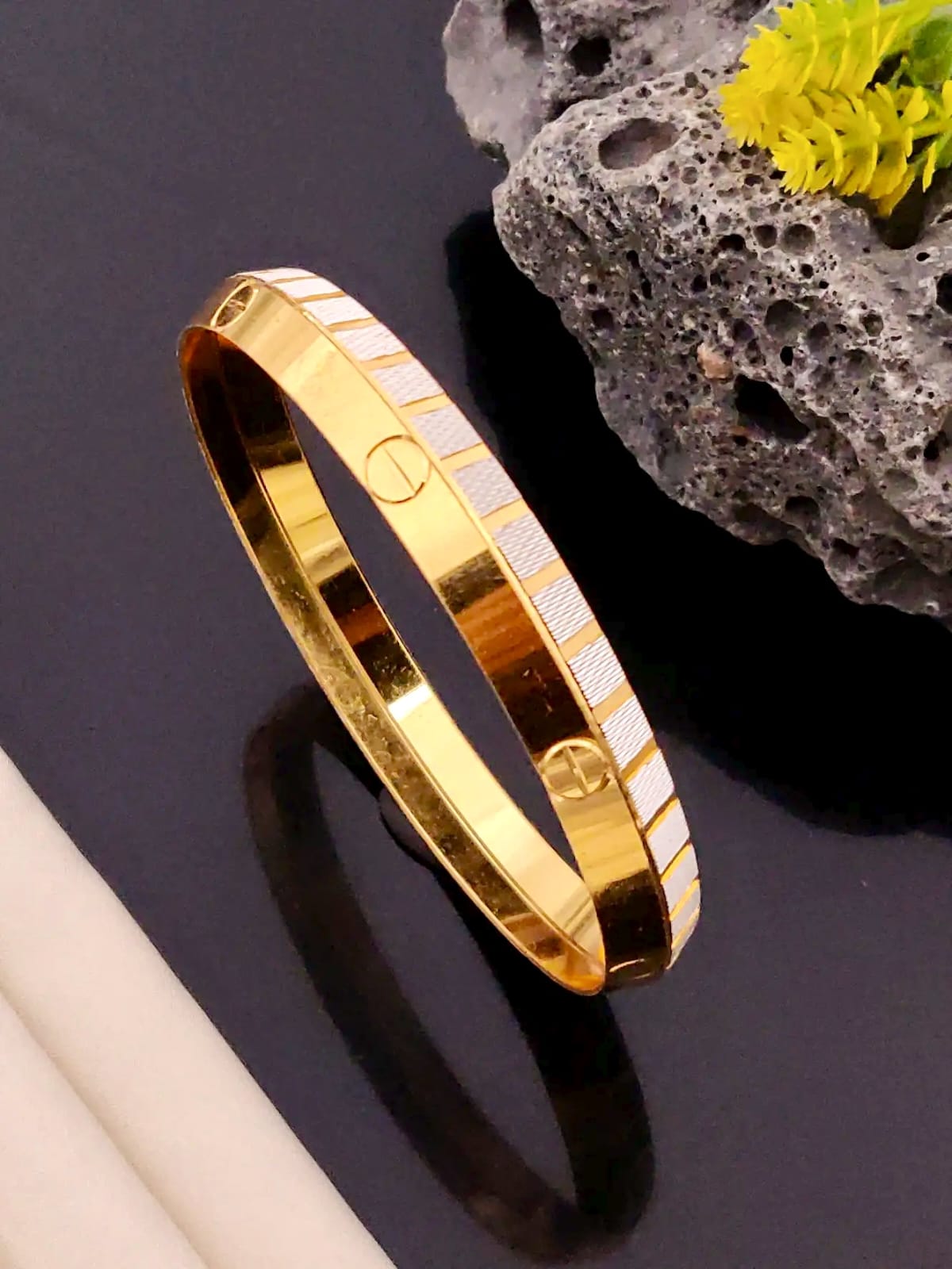 Premium 1 Gram Gold-Plated Kada (6 Months Warranty) - GK-021