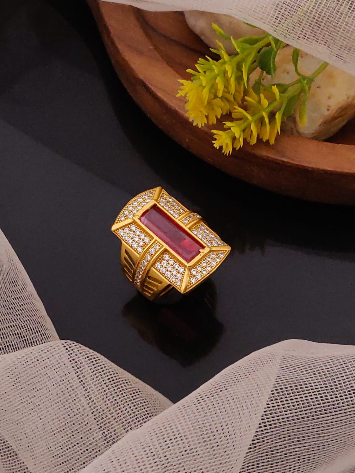 Premium 1 Gram Gold-Plated Ring (6 Months Warranty) - GR-017