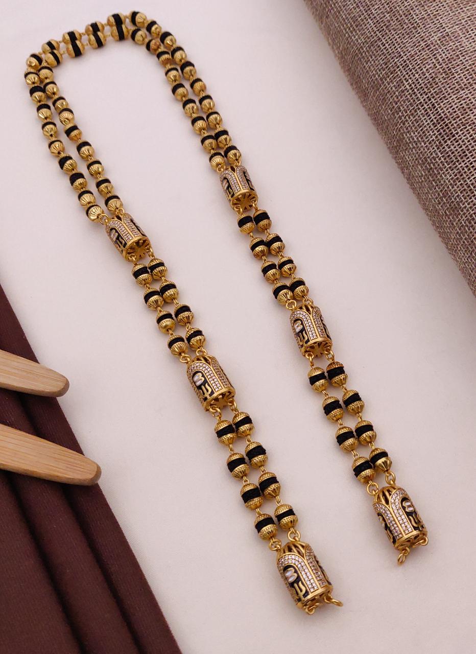 Premium 1 Gram Gold-Plated Ruddraksh Chain With Pendant - CP-039