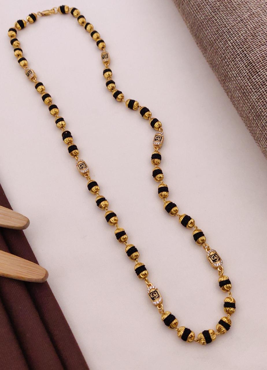 Premium 1 Gram Gold-Plated Ruddraksh Chain With Pendant - CP-040