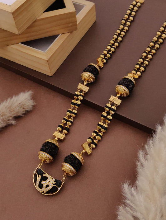 Premium 1 Gram Gold-Plated Rudraksha Mala (6 Months Warranty) - RGC-022