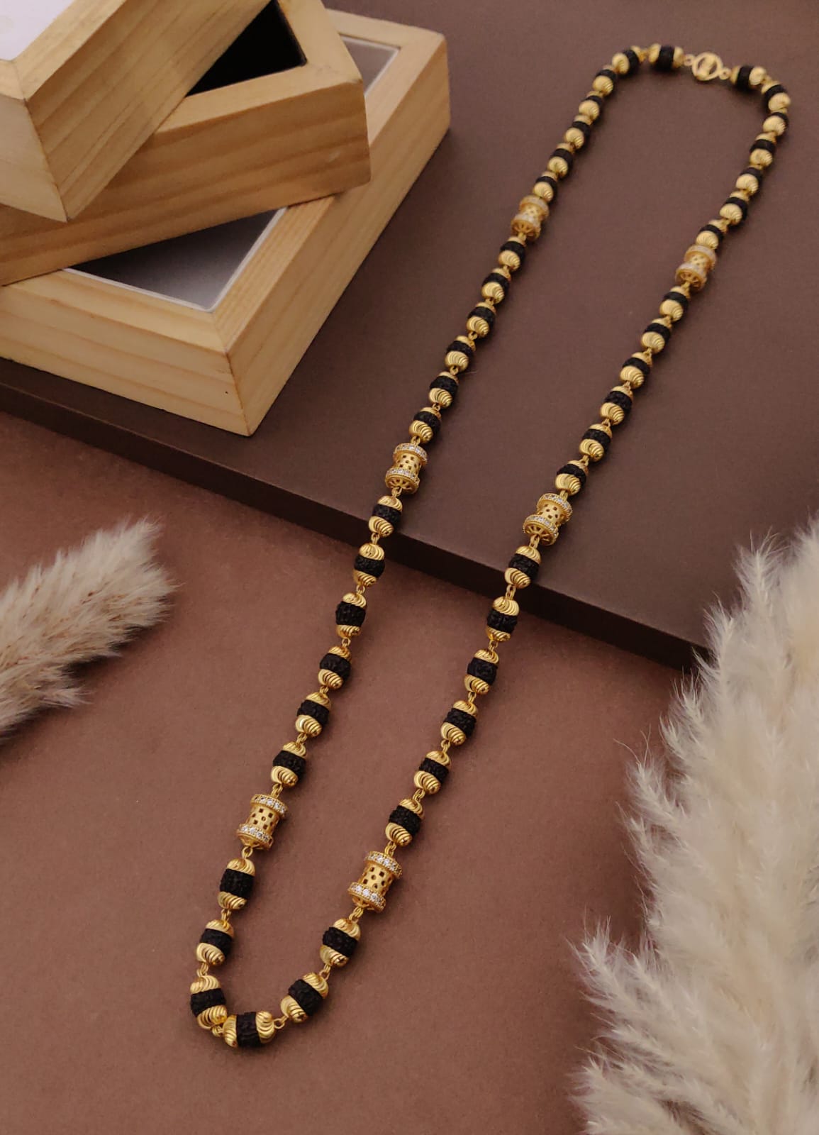 Premium 1 Gram Gold-Plated Rudraksha Mala (6 Months Warranty) - RGC-030