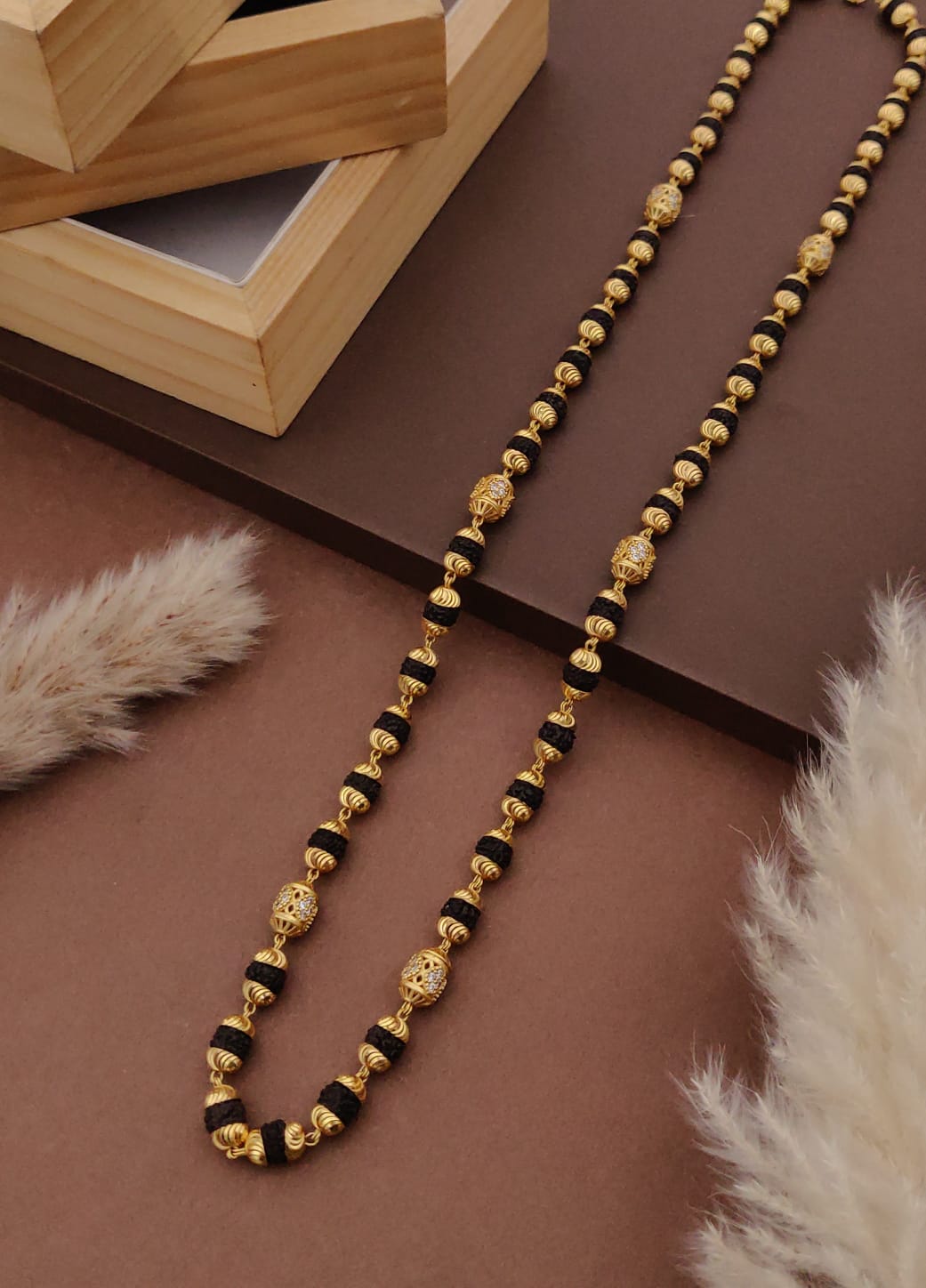 Premium 1 Gram Gold-Plated Rudraksha Mala (6 Months Warranty) - RGC-009