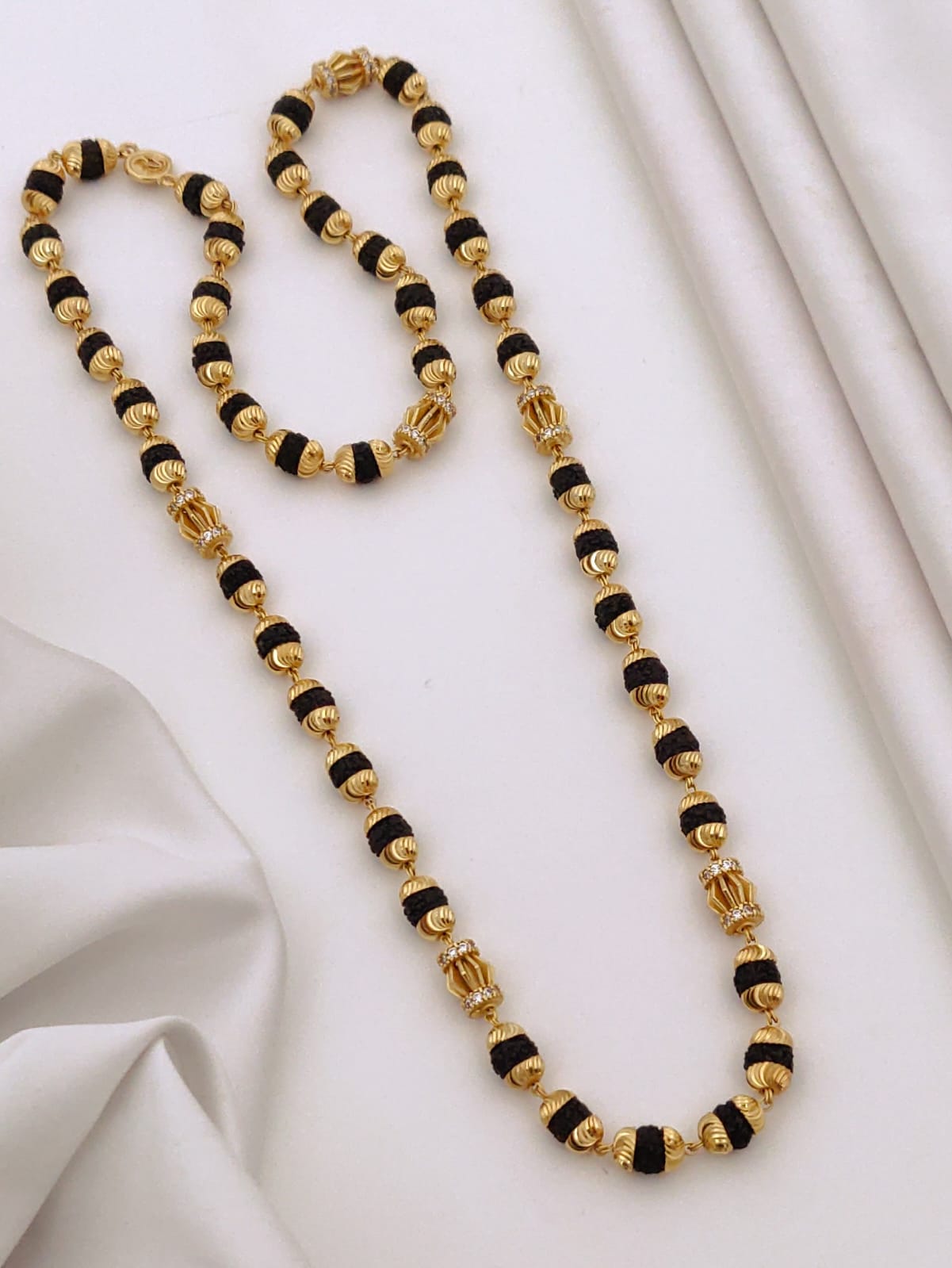 Premium 1 Gram Gold-Plated Rudraksha Mala (6 Months Warranty) - RGC-35