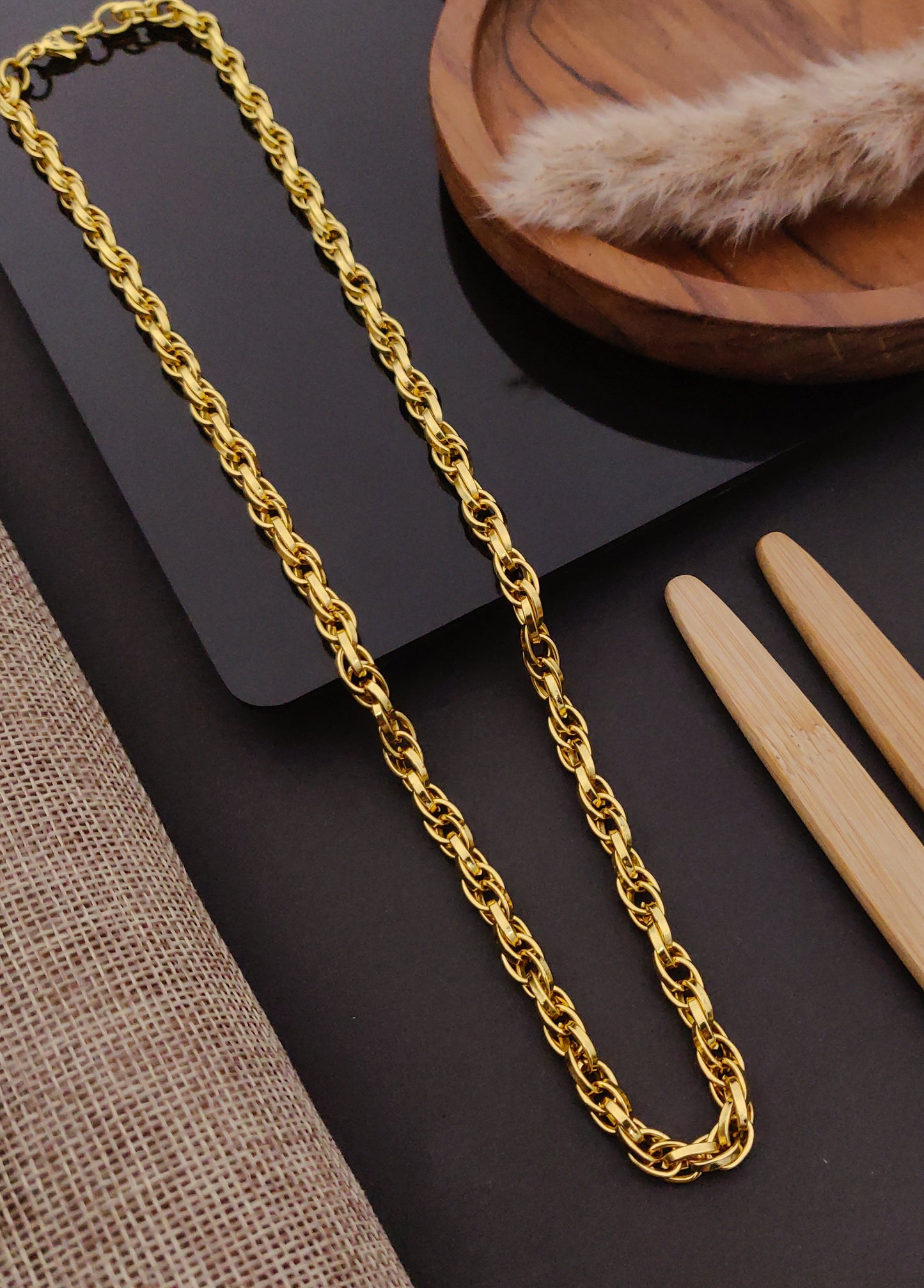 Premium 1 Gram Gold-Plated Chain (6 Months Warranty) - GC-075