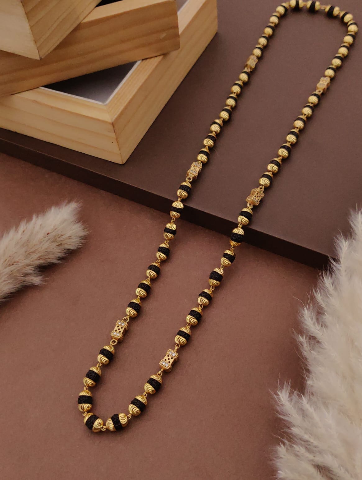 Premium 1 Gram Gold-Plated Rudraksha Mala (6 Months Warranty) - RGC-029