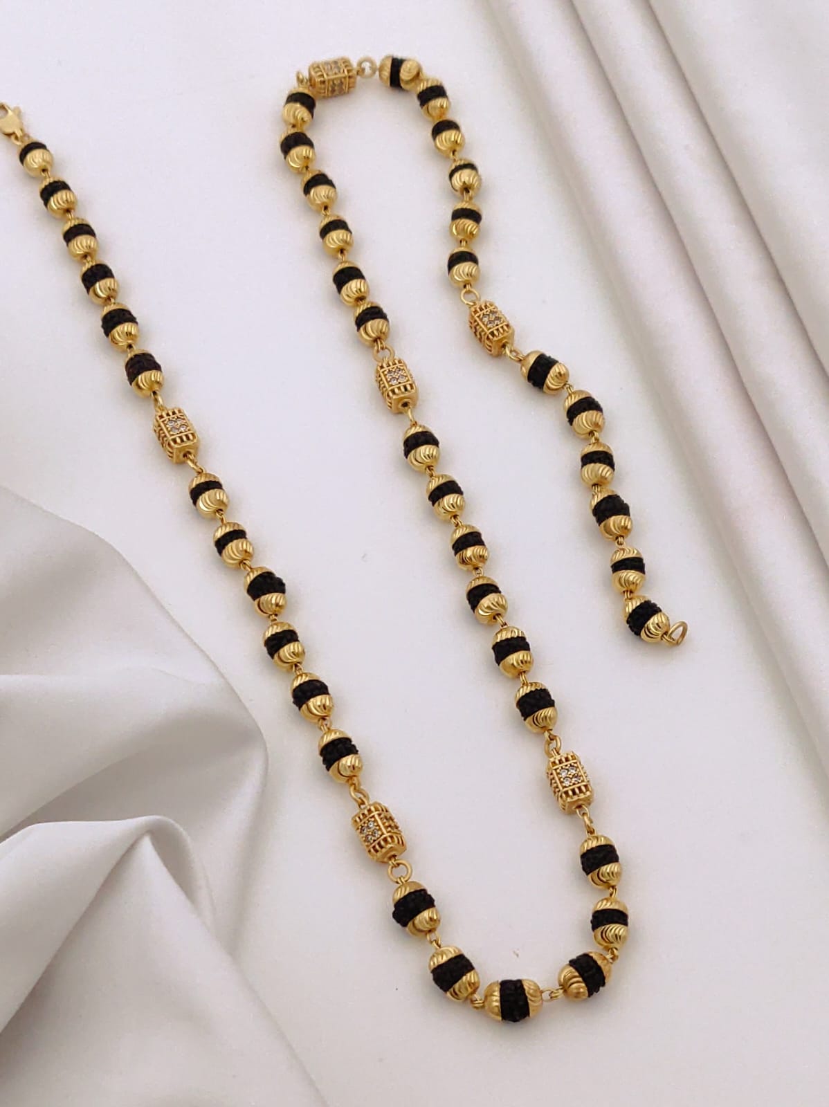 Premium 1 Gram Gold-Plated Rudraksha Mala (6 Months Warranty) - RGC-36