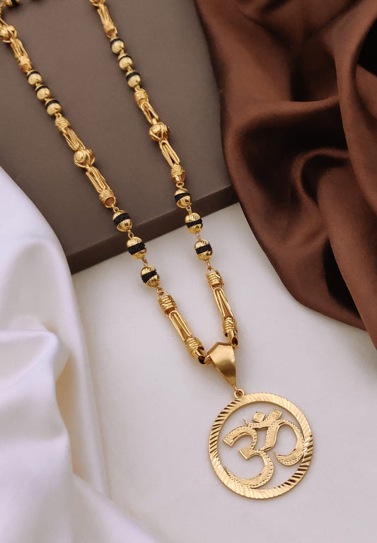 Premium 1 Gram Gold-Plated Ruddraksh Chain With Pendant - CP-009