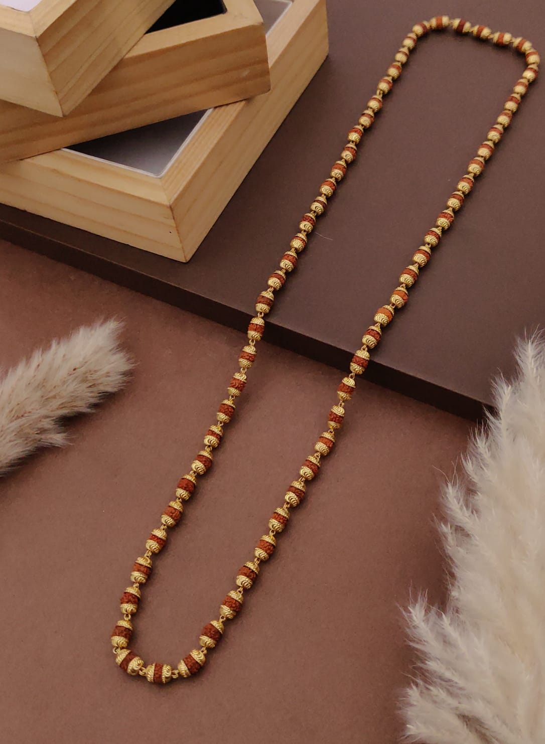 Premium 1 Gram Gold-Plated Rudraksha Mala (6 Months Warranty) - RGC-018