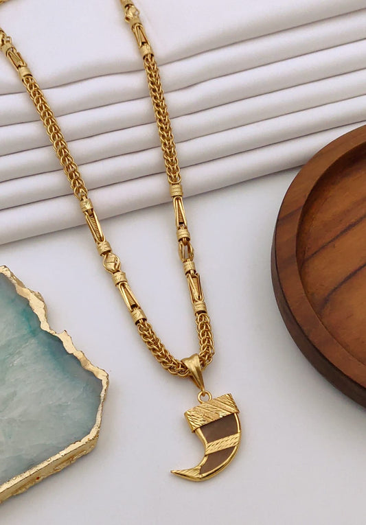 Premium 1 Gram Gold-Plated Ruddraksh Chain With Pendant - CP-034