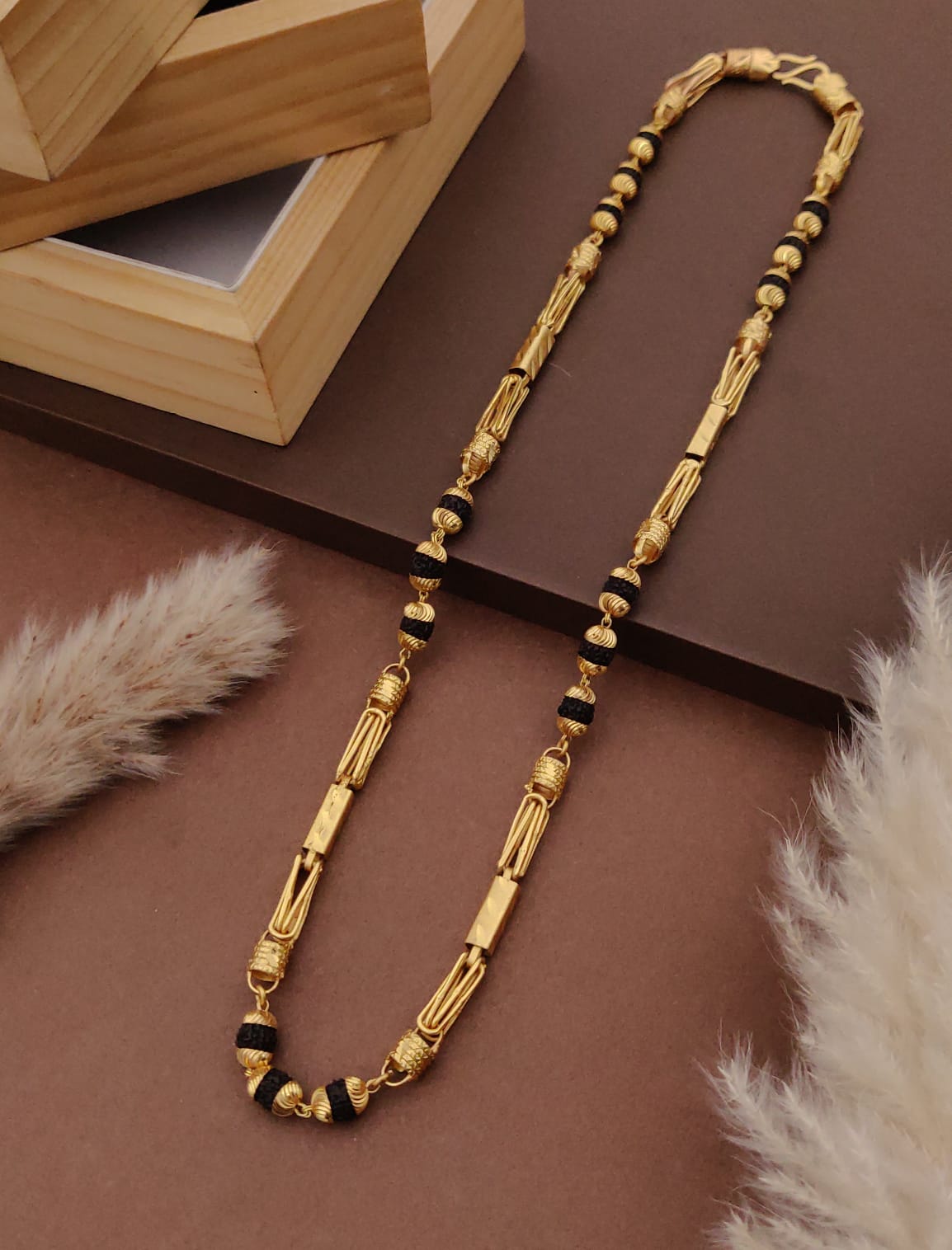 Premium 1 Gram Gold-Plated Rudraksha Mala (6 Months Warranty) - RGC-034