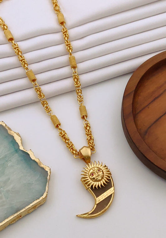 Premium 1 Gram Gold-Plated Ruddraksh Chain With Pendant - CP-032