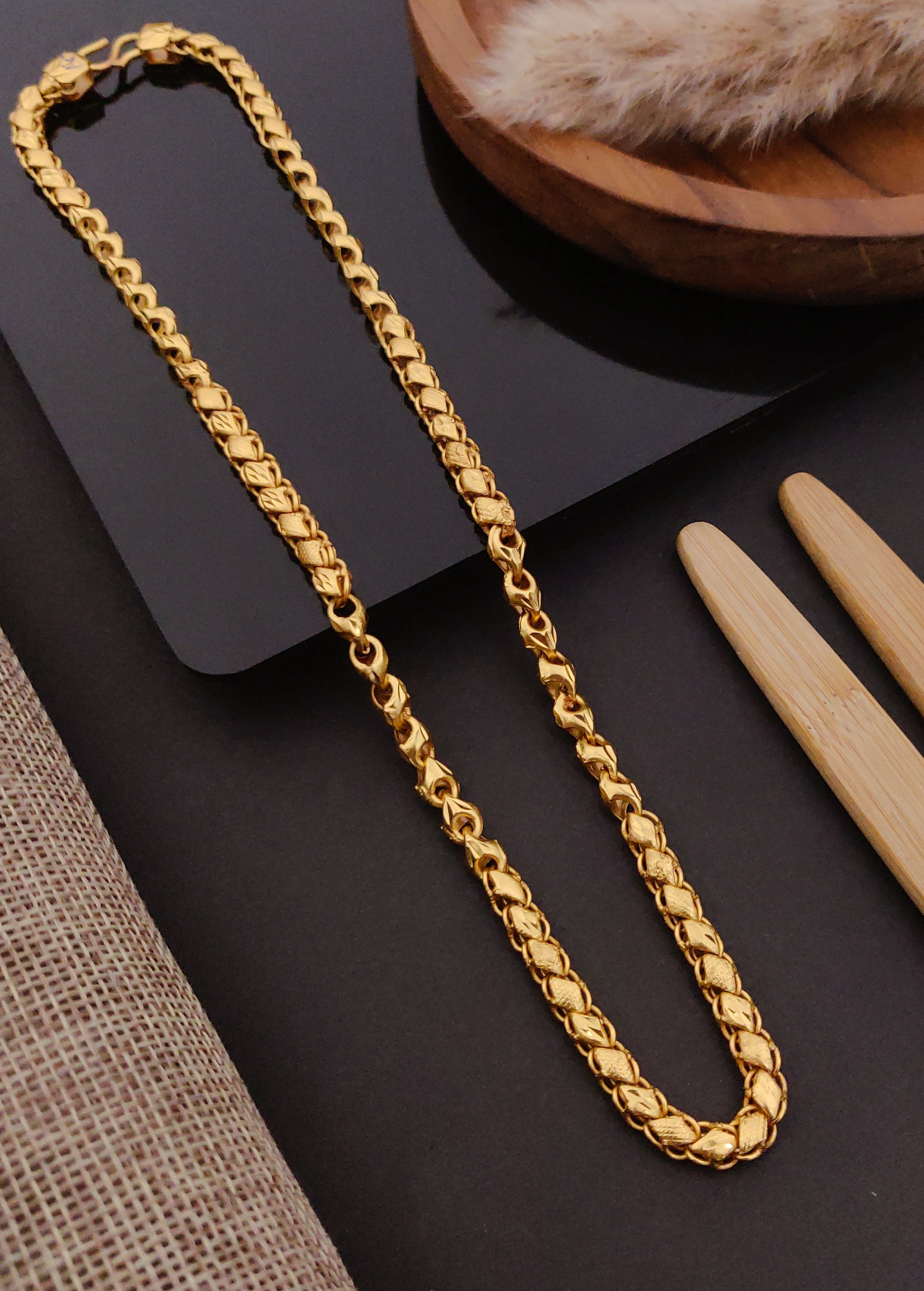Premium 1 Gram Gold-Plated Chain (6 Months Warranty) - GC-074