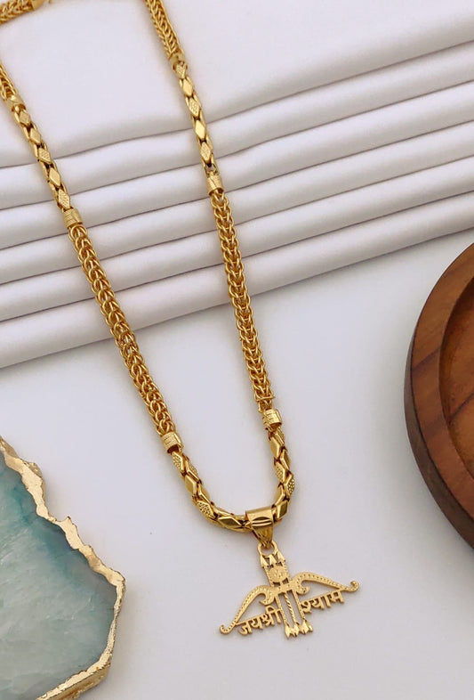 Premium 1 Gram Gold-Plated Ruddraksh Chain With Pendant - CP-019