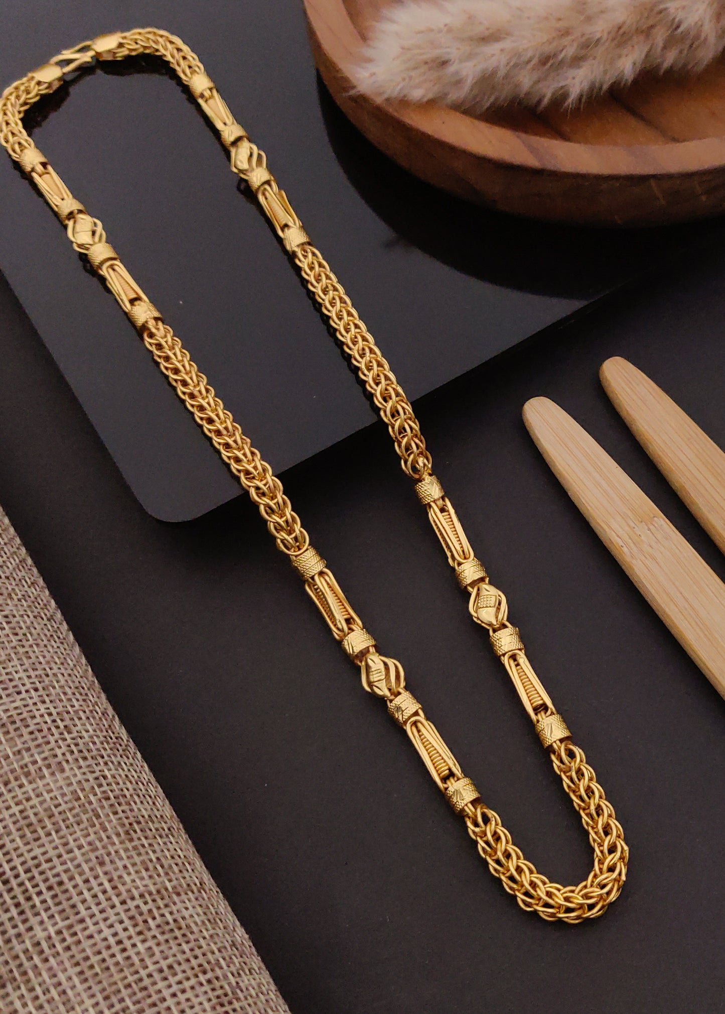 Premium 1 Gram Gold-Plated Chain (6 Months Warranty) - GC-089