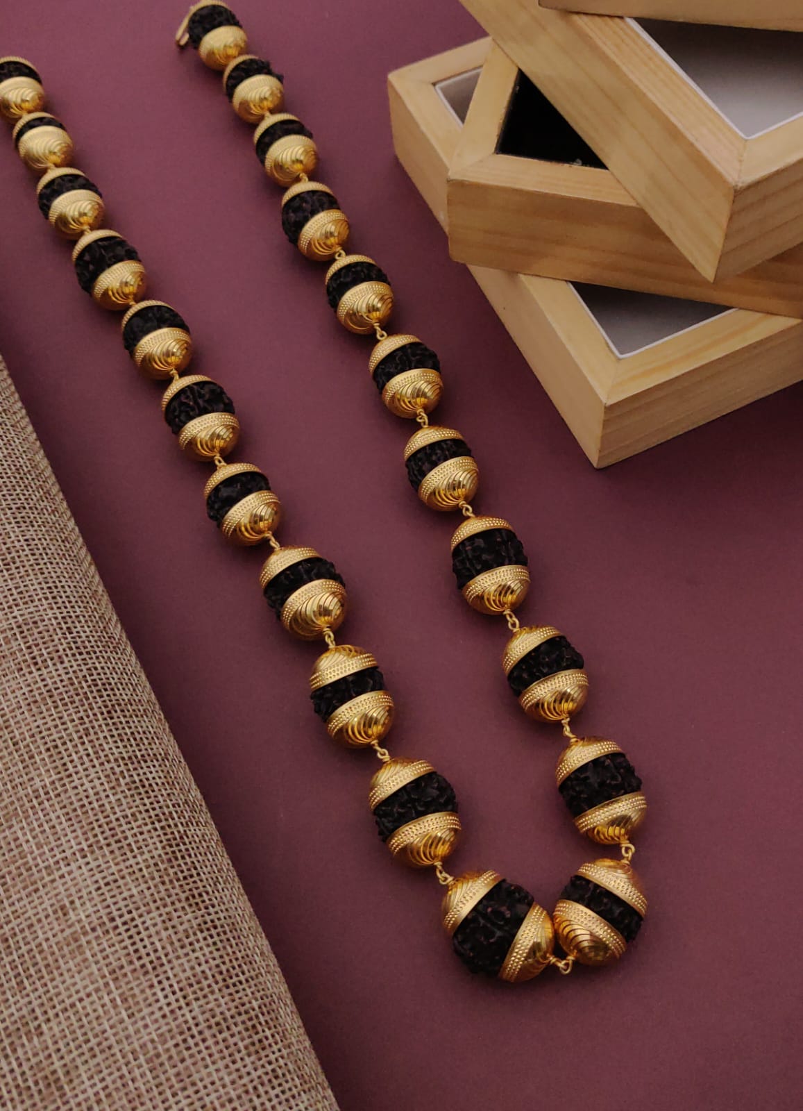 Premium 1 Gram Gold-Plated Rudraksha Mala (6 Months Warranty) - RGC-002
