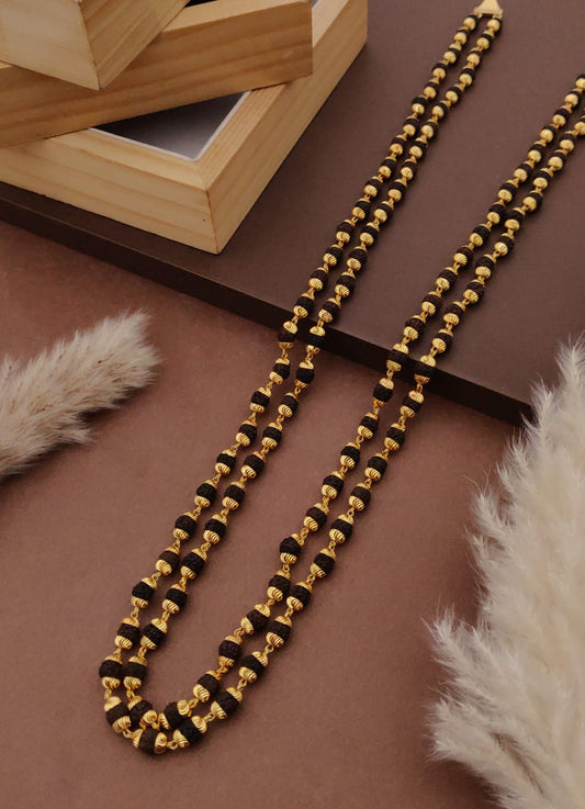 Premium 1 Gram Gold-Plated Rudraksha Mala (6 Months Warranty) - RGC-016