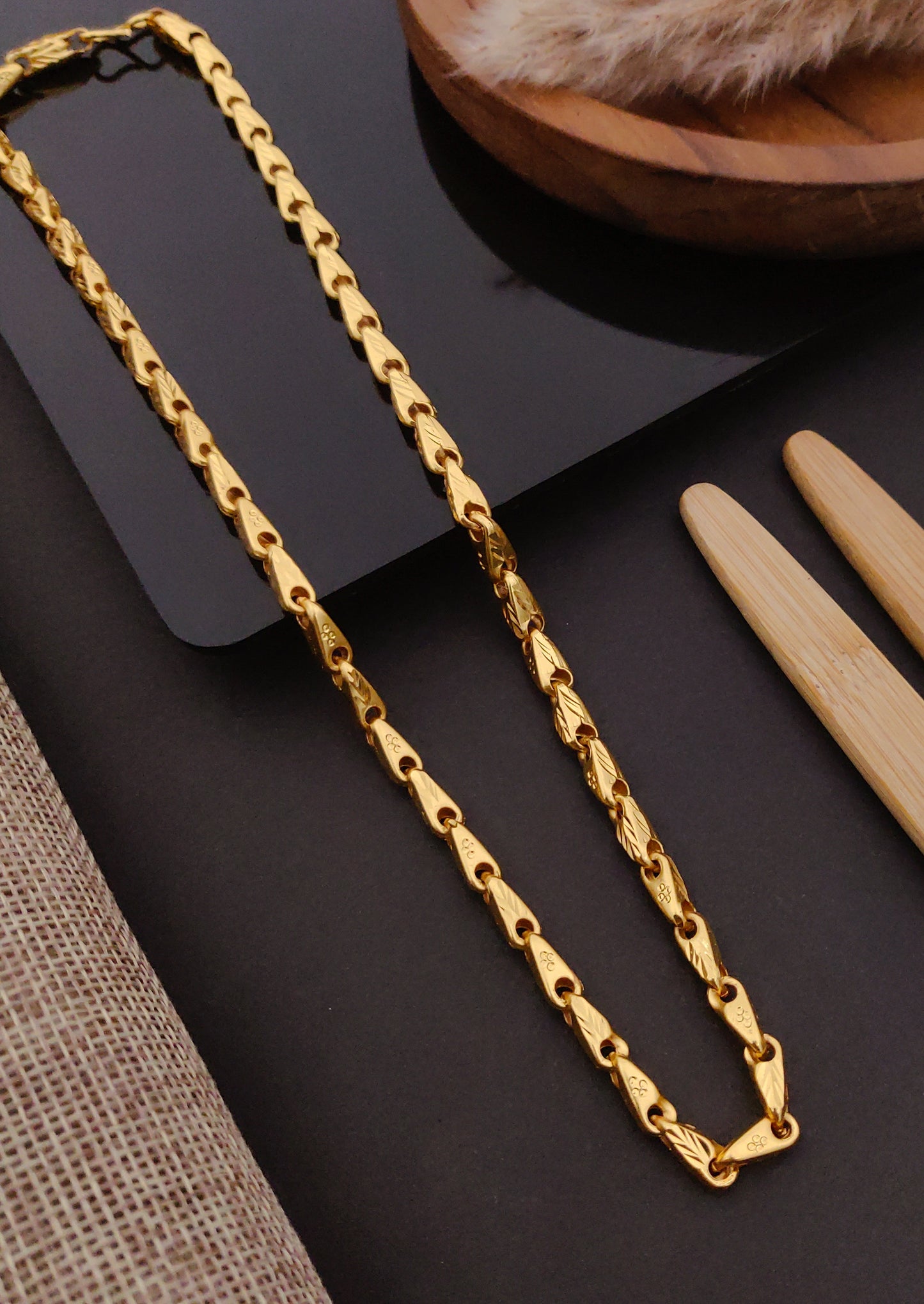 Premium 1 Gram Gold-Plated Chain (6 Months Warranty) - GC-077