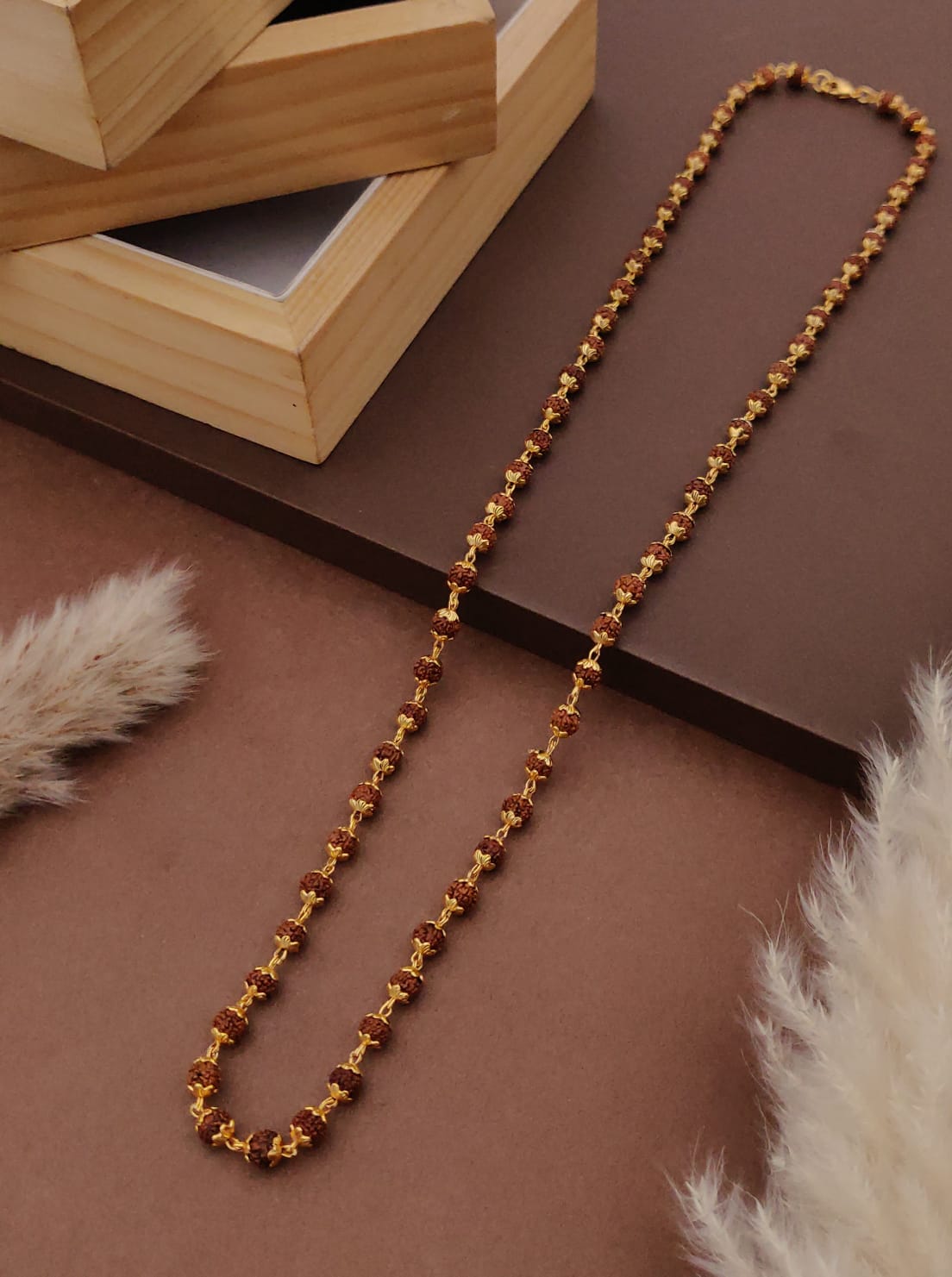 Premium 1 Gram Gold-Plated Rudraksha Mala (6 Months Warranty) - RGC-007