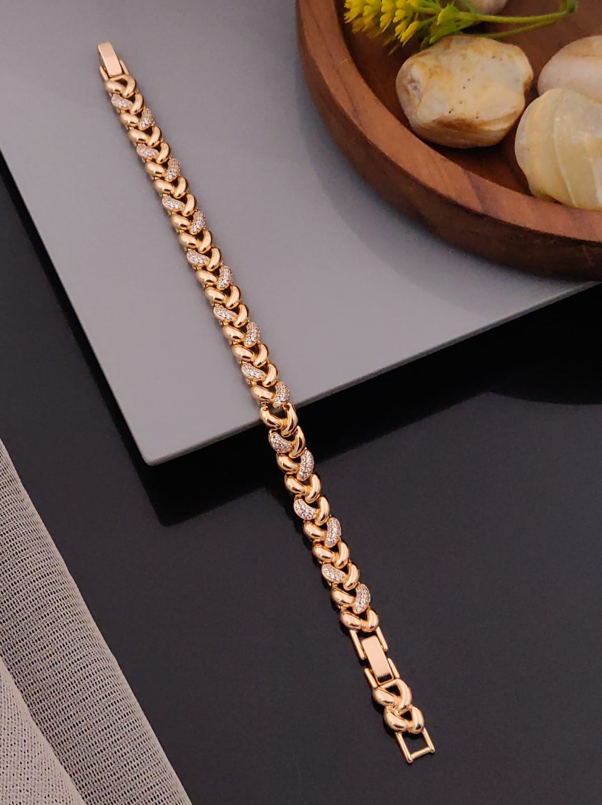 Premium 1 Gram Gold-Plated Bracelet (6 Months Warranty) - GB-054