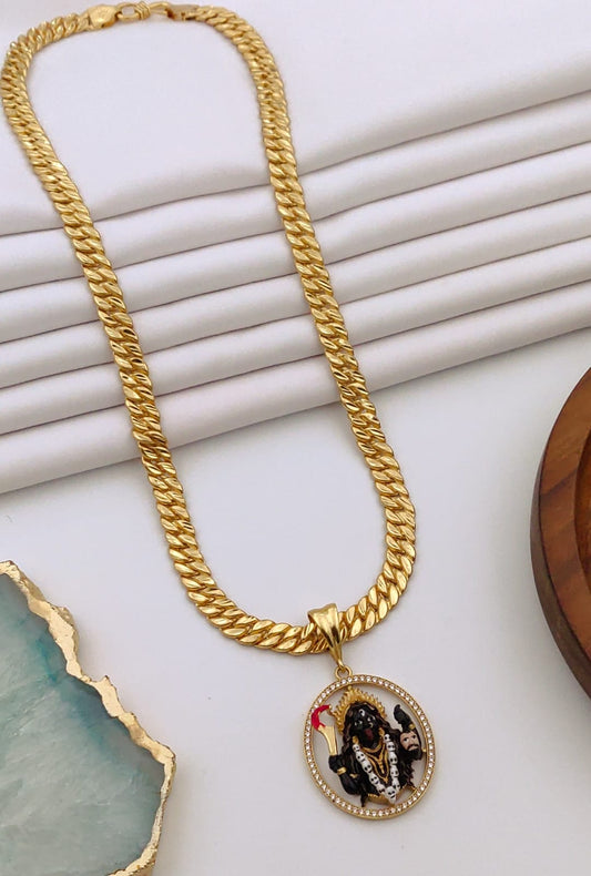 Premium 1 Gram Gold-Plated Ruddraksh Chain With Pendant - CP-026