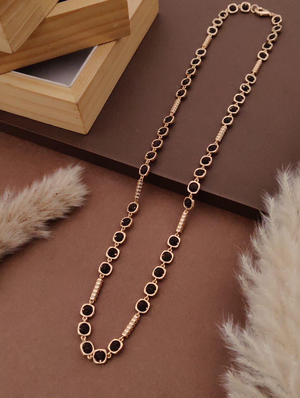 Premium 1 Gram Gold-Plated Rudraksha Mala (6 Months Warranty) - RGC-033