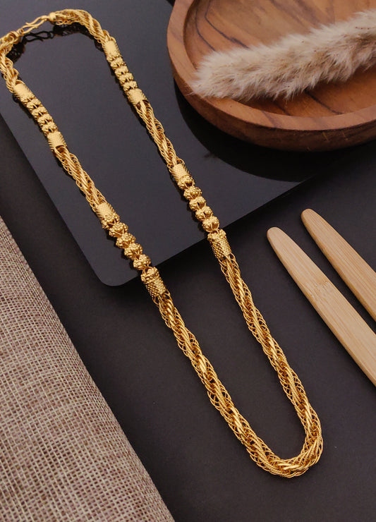 Premium 1 Gram Gold-Plated Chain (6 Months Warranty) - GC-068