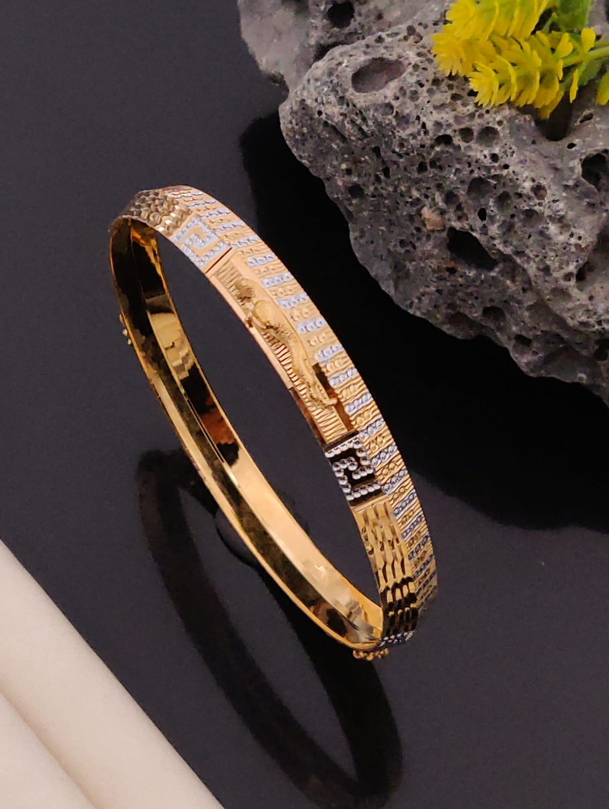 Premium 1 Gram Gold-Plated Kada (6 Months Warranty) - GK-025