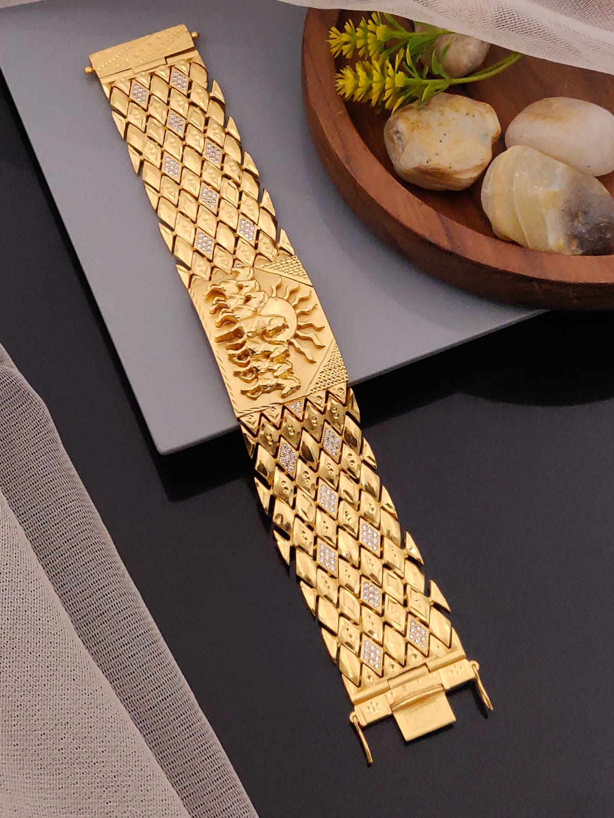 Premium 1 Gram Gold-Plated Bracelet (6 Months Warranty) - GB-007