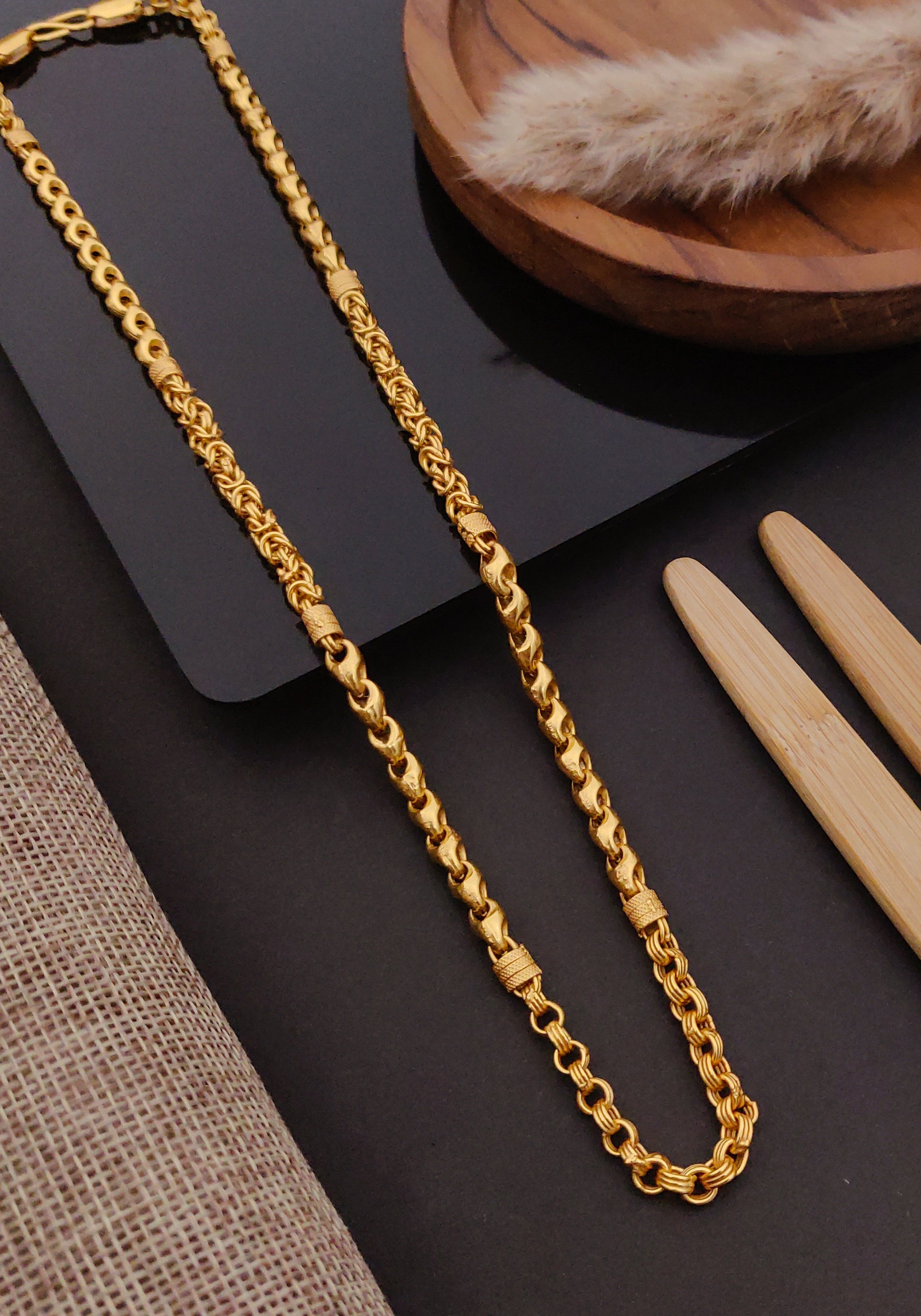 Premium 1 Gram Gold-Plated Chain (6 Months Warranty) - GC-073