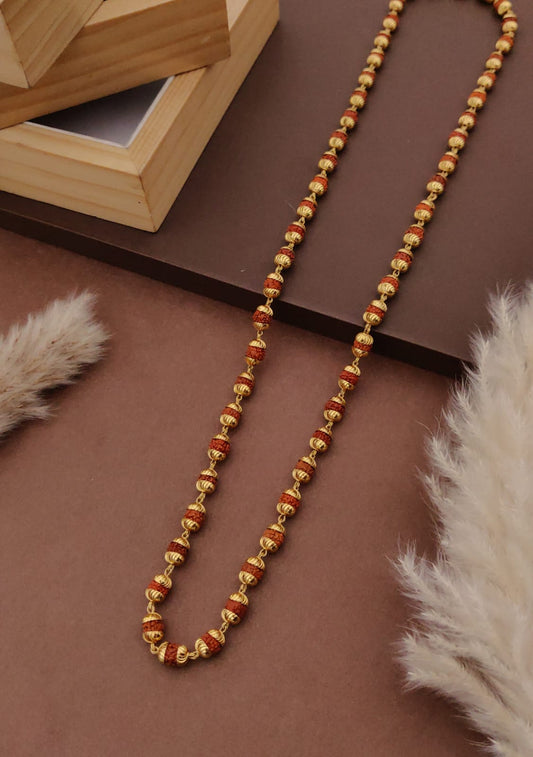 Premium 1 Gram Gold-Plated Rudraksha Mala (6 Months Warranty) - RGC-012
