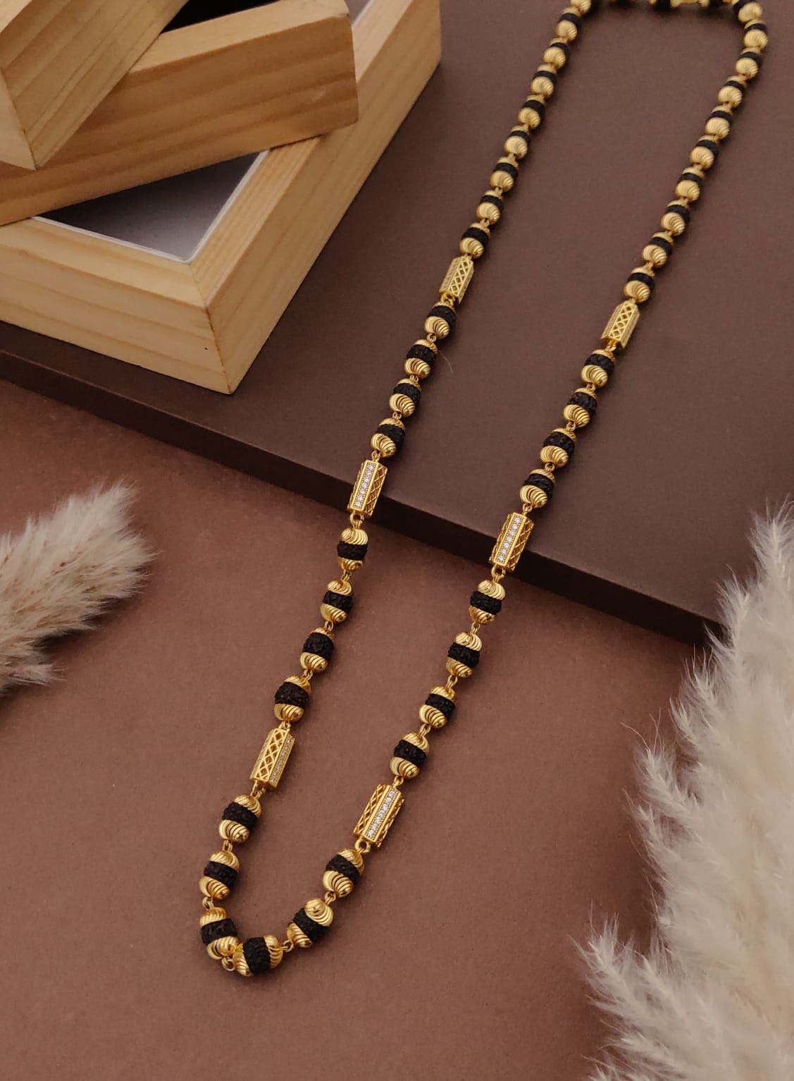 Premium 1 Gram Gold-Plated Rudraksha Mala (6 Months Warranty) - RGC-017