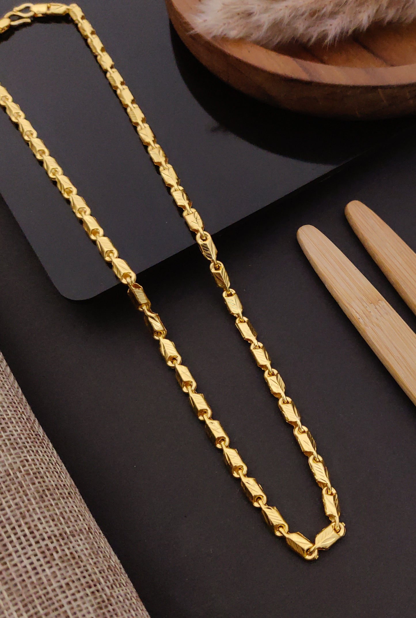 Premium 1 Gram Gold-Plated Chain (6 Months Warranty) - GC-092