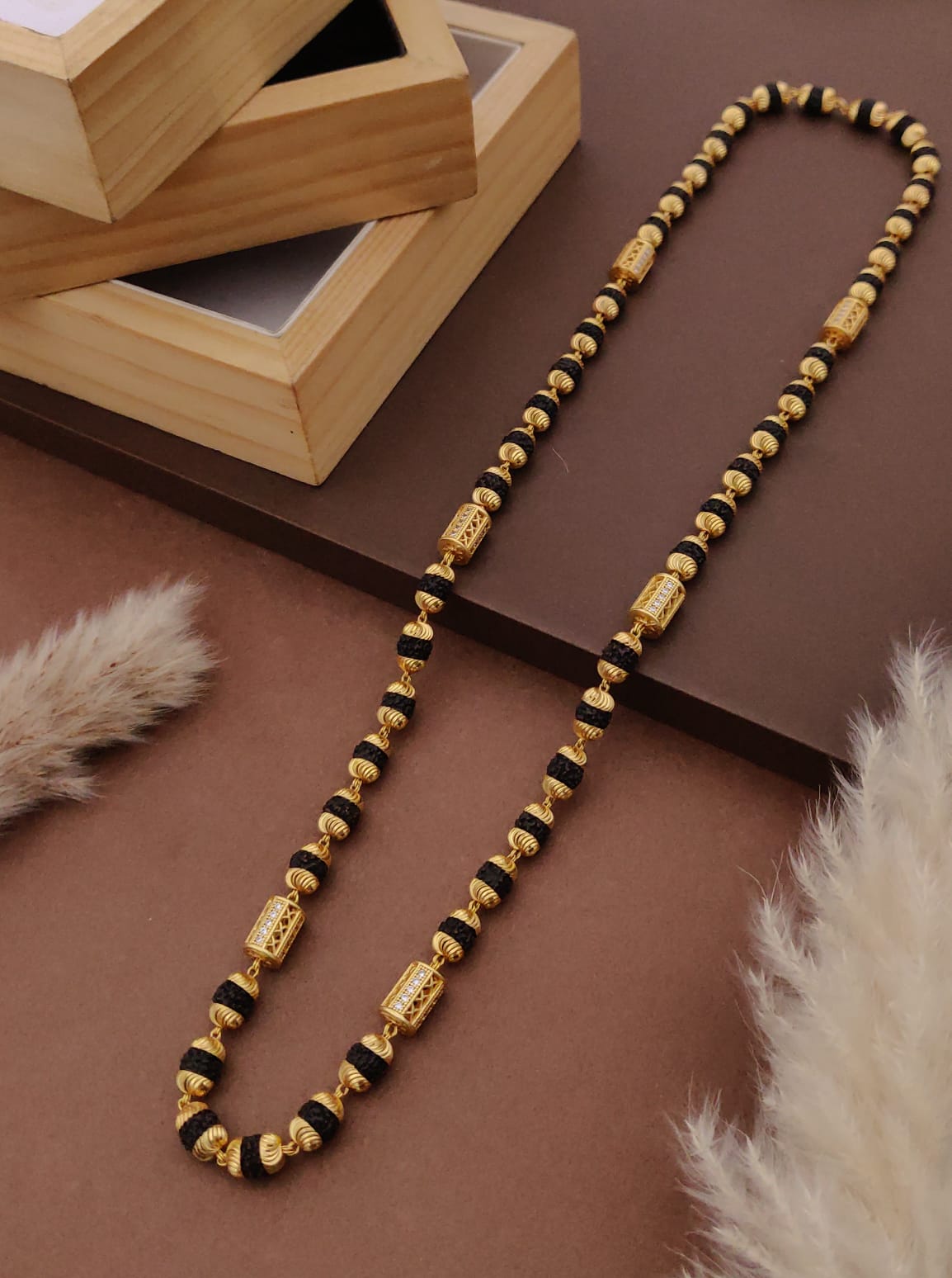 Premium 1 Gram Gold-Plated Rudraksha Mala (6 Months Warranty) - RGC-003