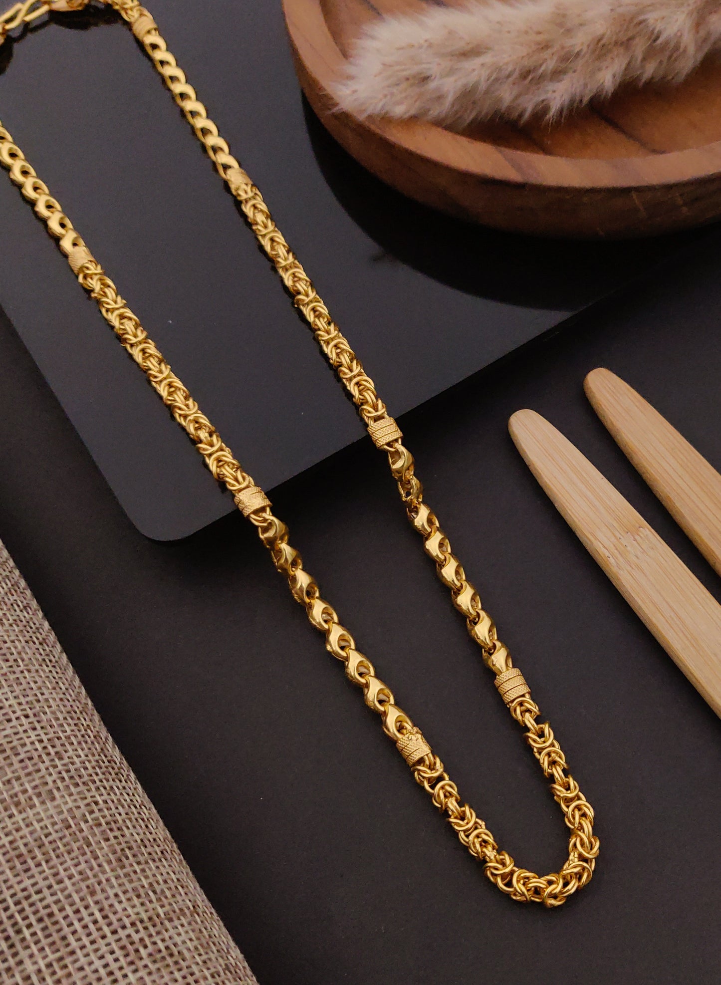 Premium 1 Gram Gold-Plated Chain (6 Months Warranty) - GC-088